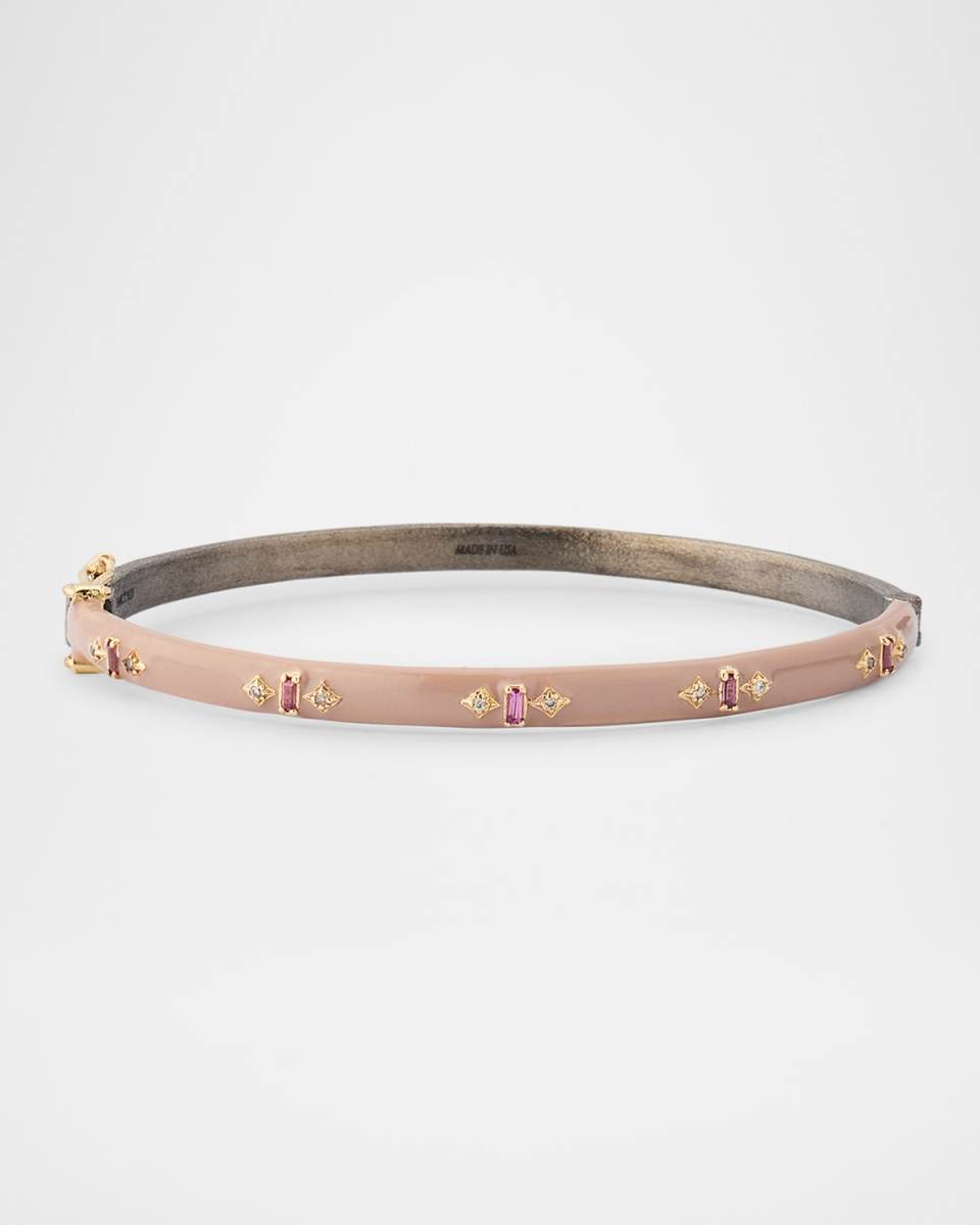 Nude Enamel Hinged Bracelet